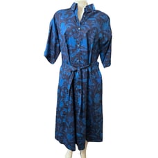 Tucker Collared Dress Navy Duth Wallflower in Light Weight Cotton Size Large NWT