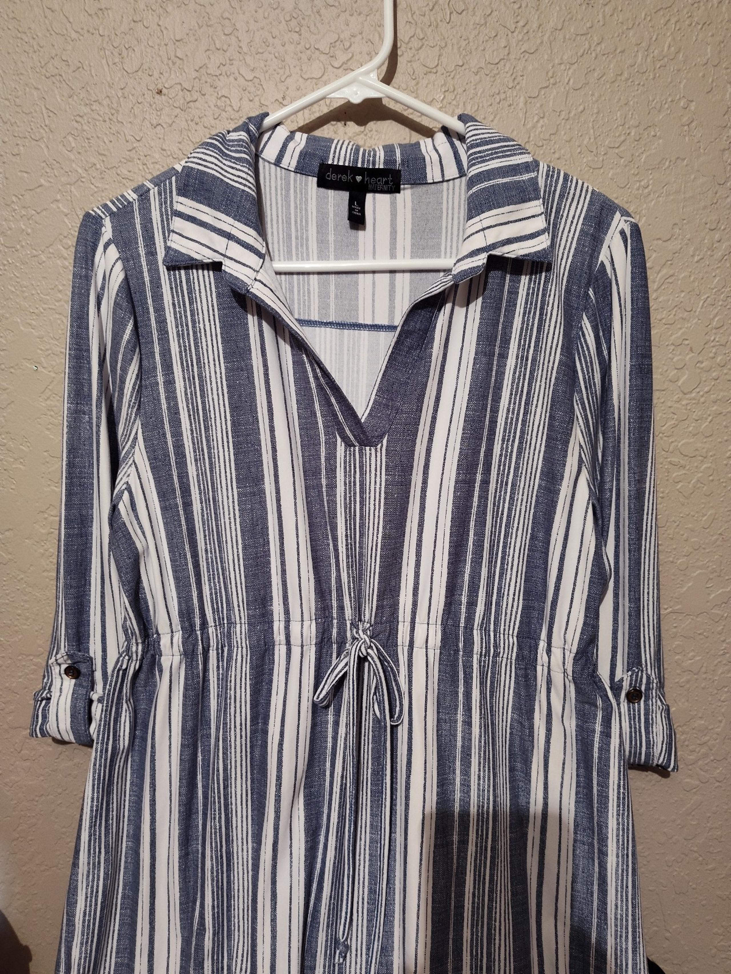 Women's Size Large Derek Heart Maternity Striped Dress