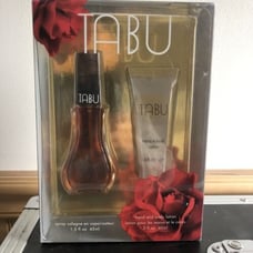 Tabu Gift Set Spray Cologne 1.5oz and Hand & Body Lotion 1.5oz NOS