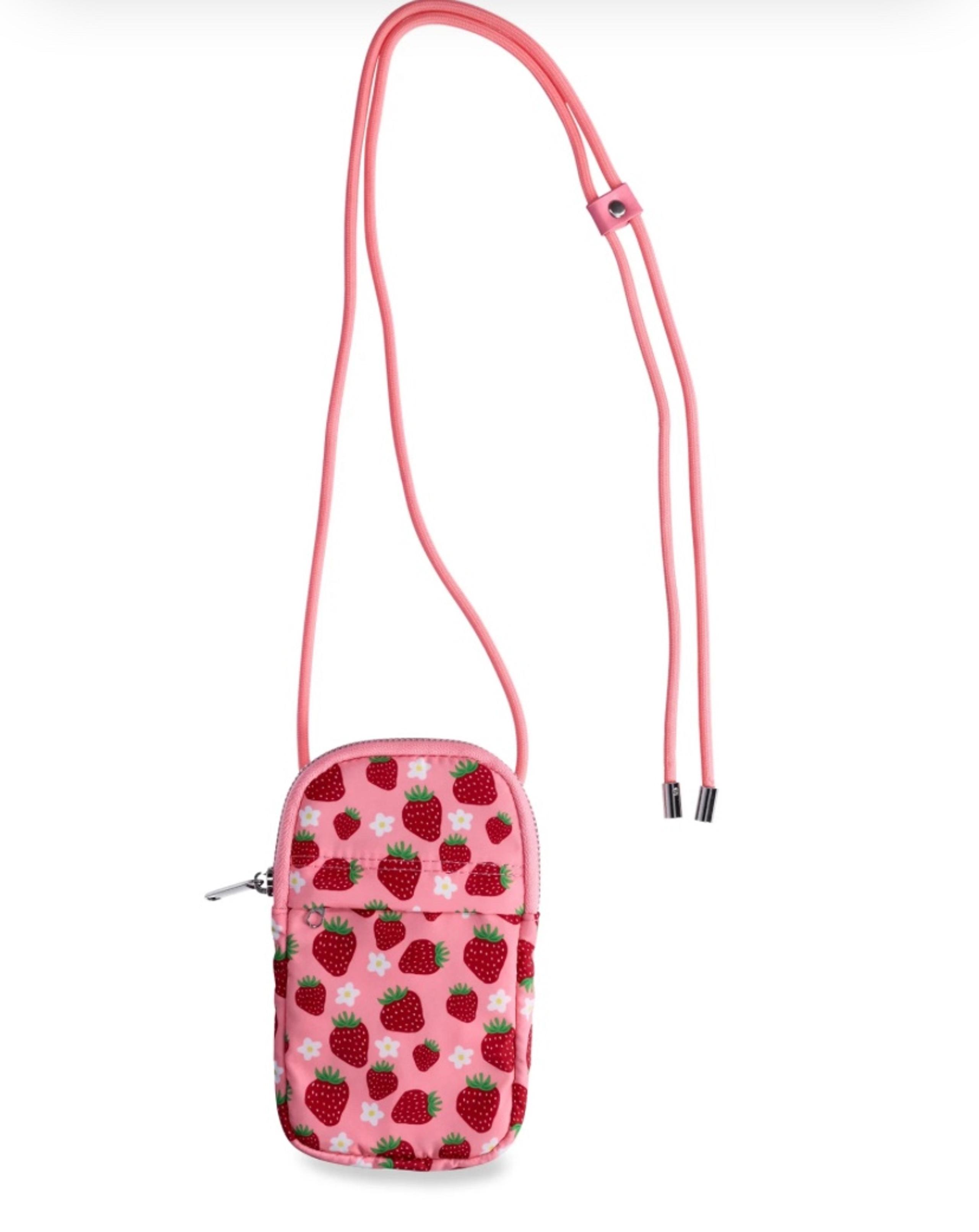 No Boundaries Women's Bungee Phone Crossbody Bag Mystic Coral Strawberry
