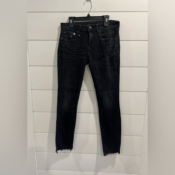 R13 black Alison crop skinny jeans