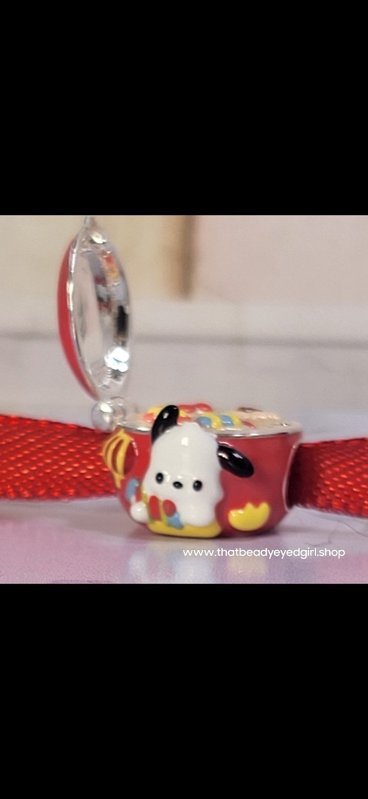 S925 Sterling Silver Pochacco Opening Cooking Pot Designer Enamel Charm