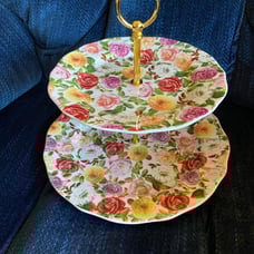 Portmeirion Rose Bouquet 2 Tier Cake Stand