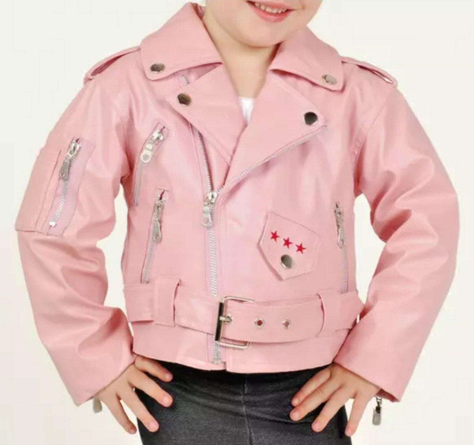 Outdoor Habitat Motorcycle Biker Jacket Faux Leather Pink