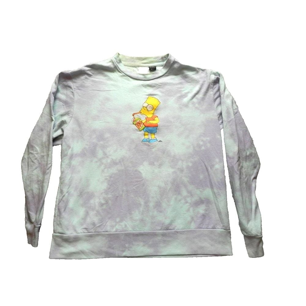 The Simpsons Bart Sweatshirt Adult Medium Squishie 90s Brain Freeze Sweater Mens