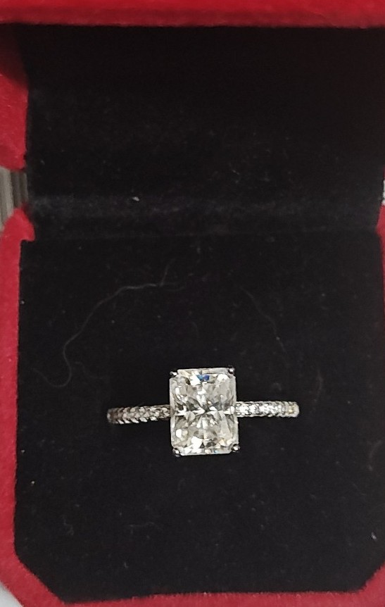 2 Carat Emerald Cut Moissanite Ring