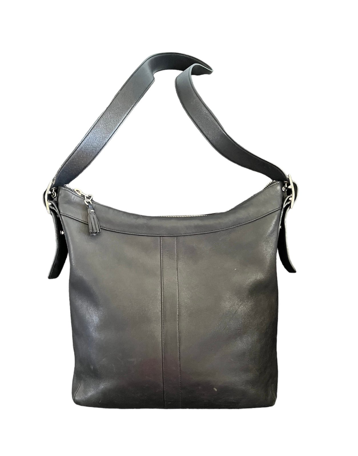 COACH VINTAGE 9188 SLIM GALLERY BLACK LEATHER DUFFLE L X-BODY / SHOULDER BAG
