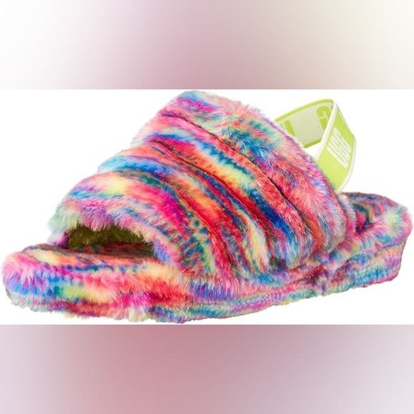 UGG Women's Fluff Yeah Pixelate Slipper Multicolor Size 6 Women's