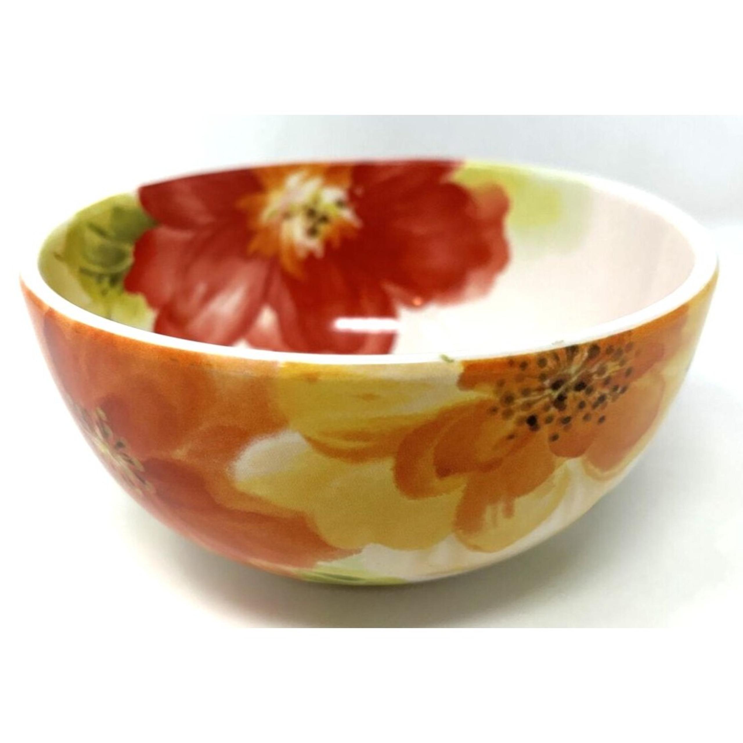 Gorgeous Pier 1 Imports AMELIA Cereal Bowl Bright Floral Red Orange Blue White
