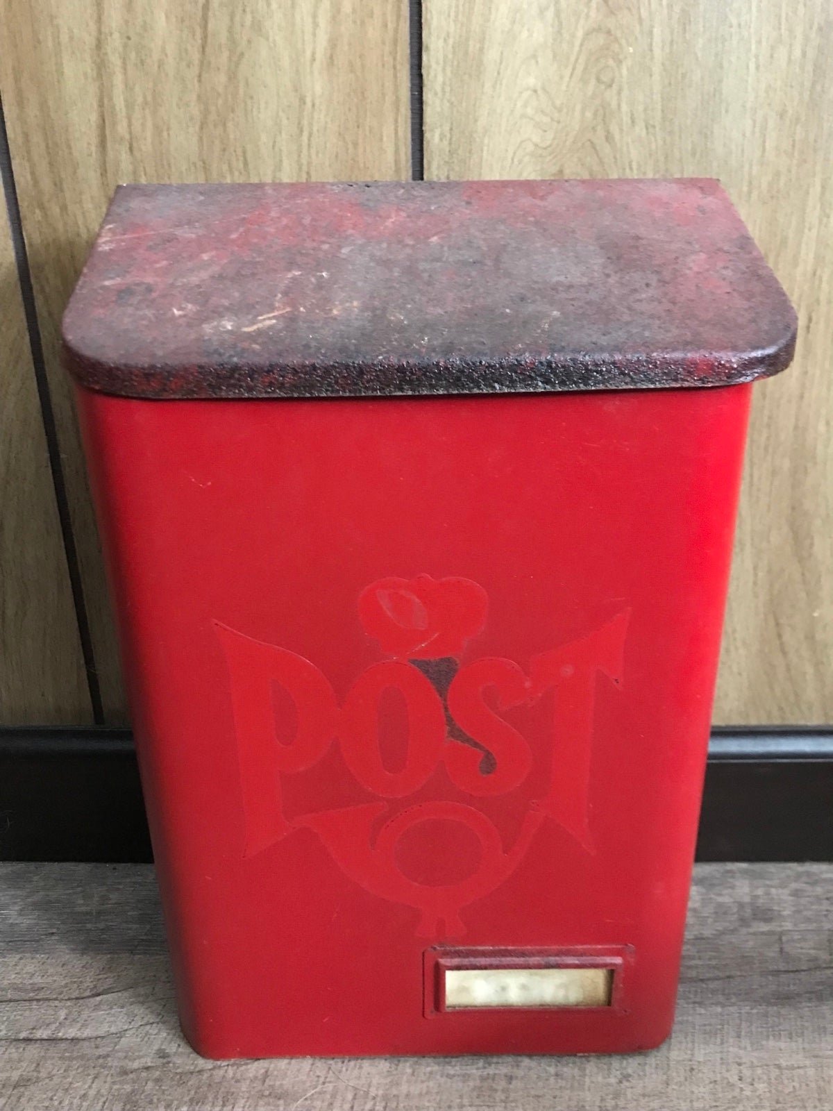Made in Sweden Vintage Postal Post Box Mailbox Red