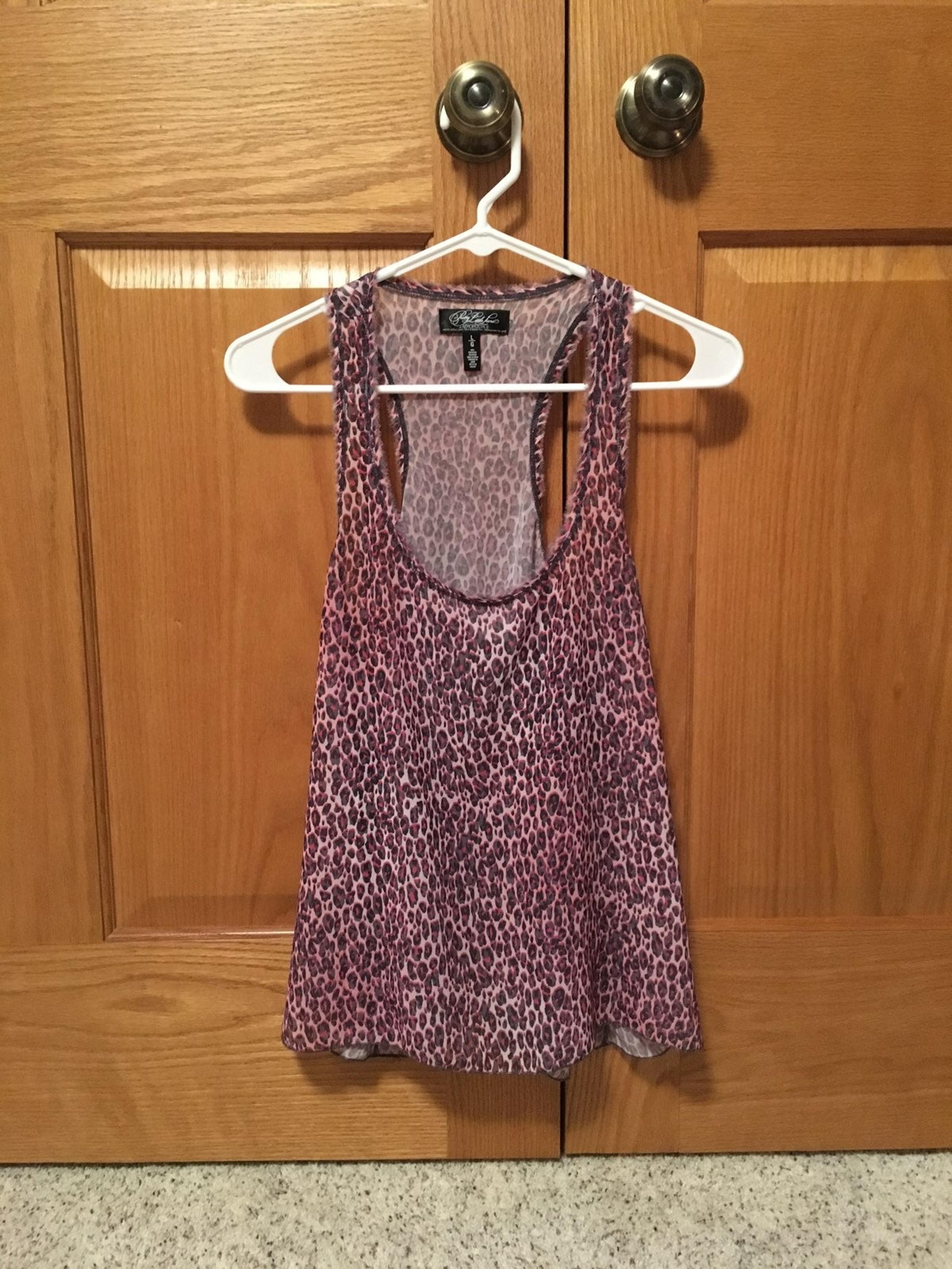 Sheer Pink Cheetah Print Tank top