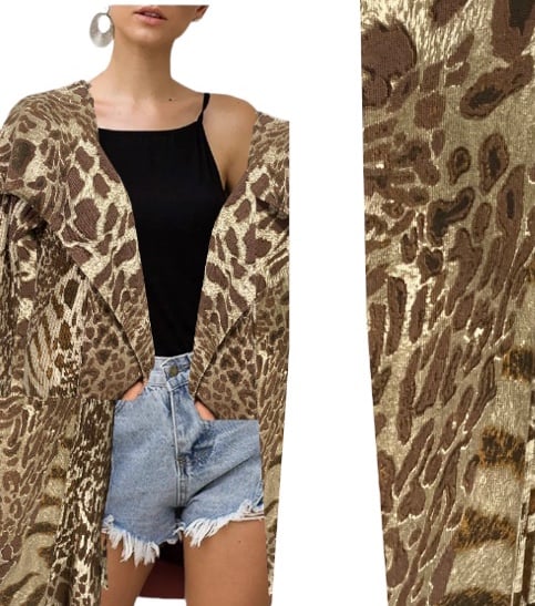 Cardigan sweater jacket coat shrug leopard animal prints cashmere