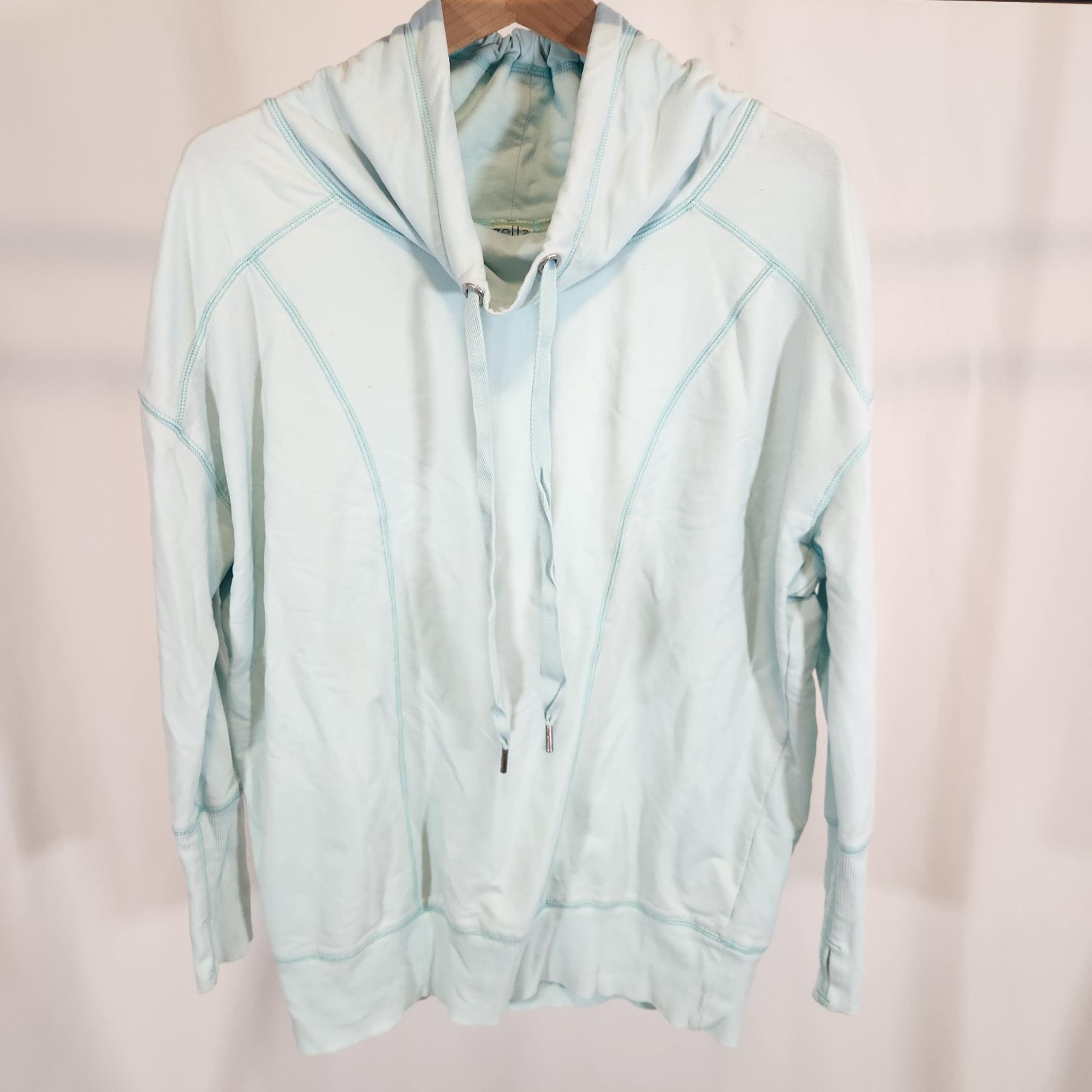 Zella Sweatshirt Womens Large Green Cowl Neck Mint Drawstring Pullover Athletic
