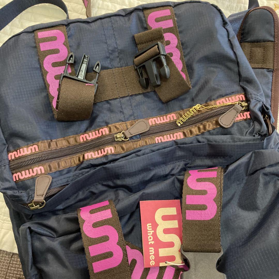 wmmw backpack [navy×pink logo] e-bag & Dori-ka