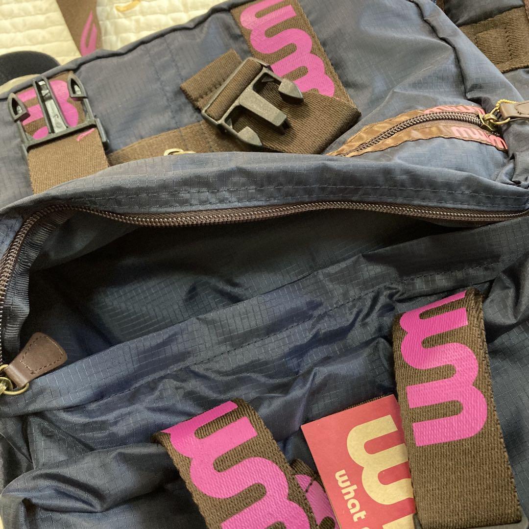 wmmw backpack [navy×pink logo] e-bag & Dori-ka