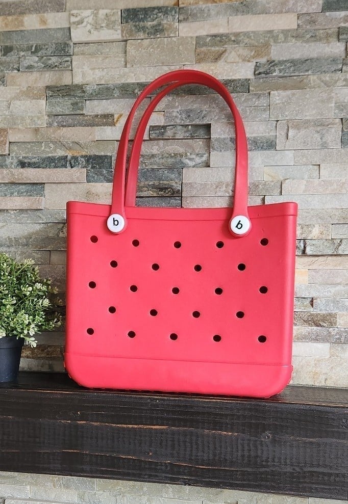 Red Rubber Beach Bag EVA Bogg Style (no brand)
