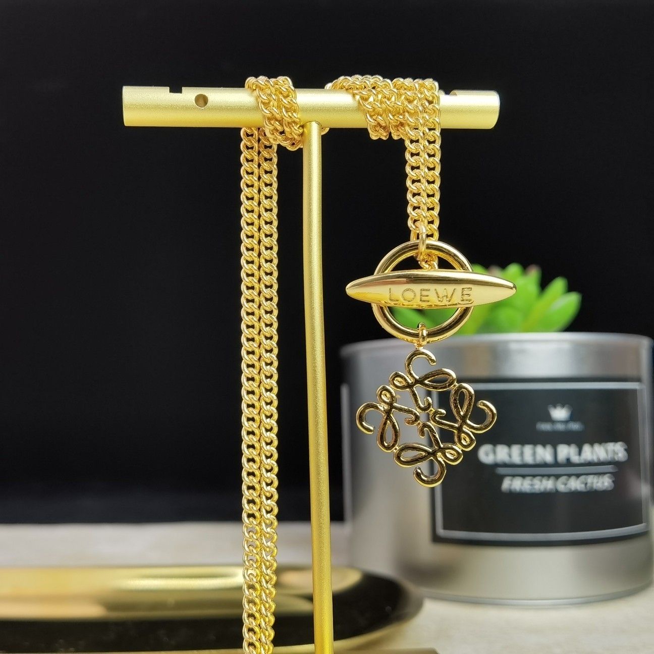 【関税&送料込】Loewe Loewe Necklace Personalisation necklace in metal Gold - LOEWE