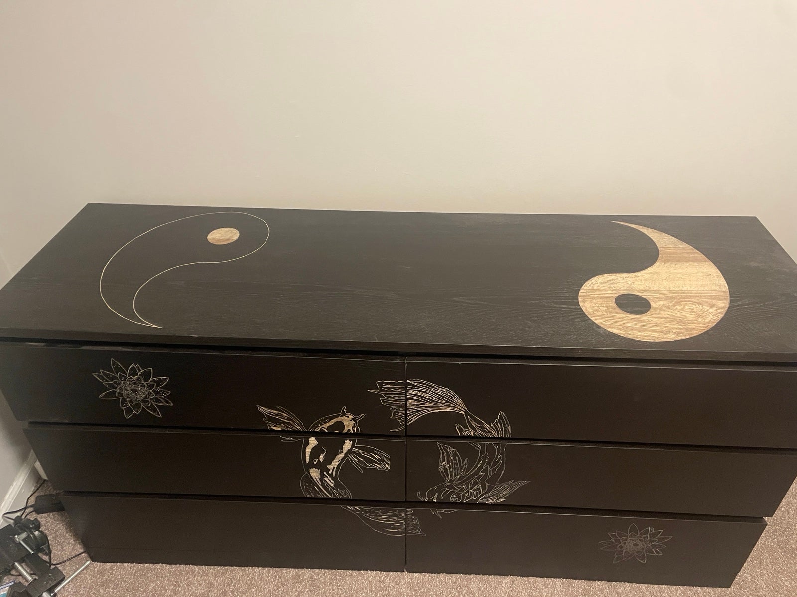 Hand Carved Japanese Styled Dresser