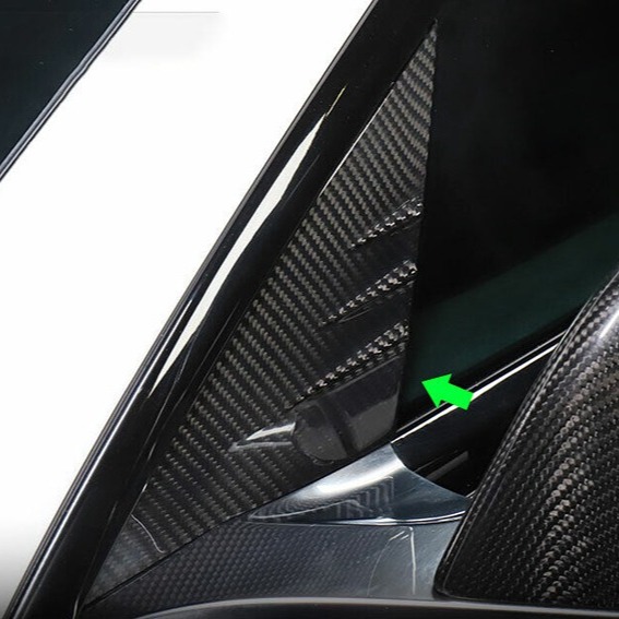 NEW 2020-2023 TESLA MODEL Y / MODEL 3 A PILLAR ACCENT REAL CARBON FIBER MIRROR