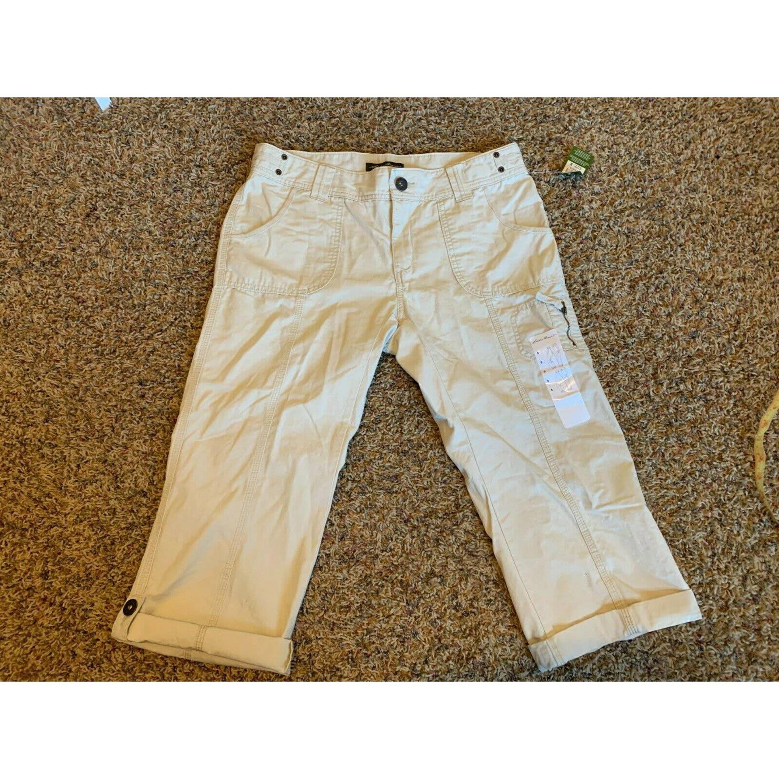 NEW! Eddie Bauer Khaki Capri pants 8