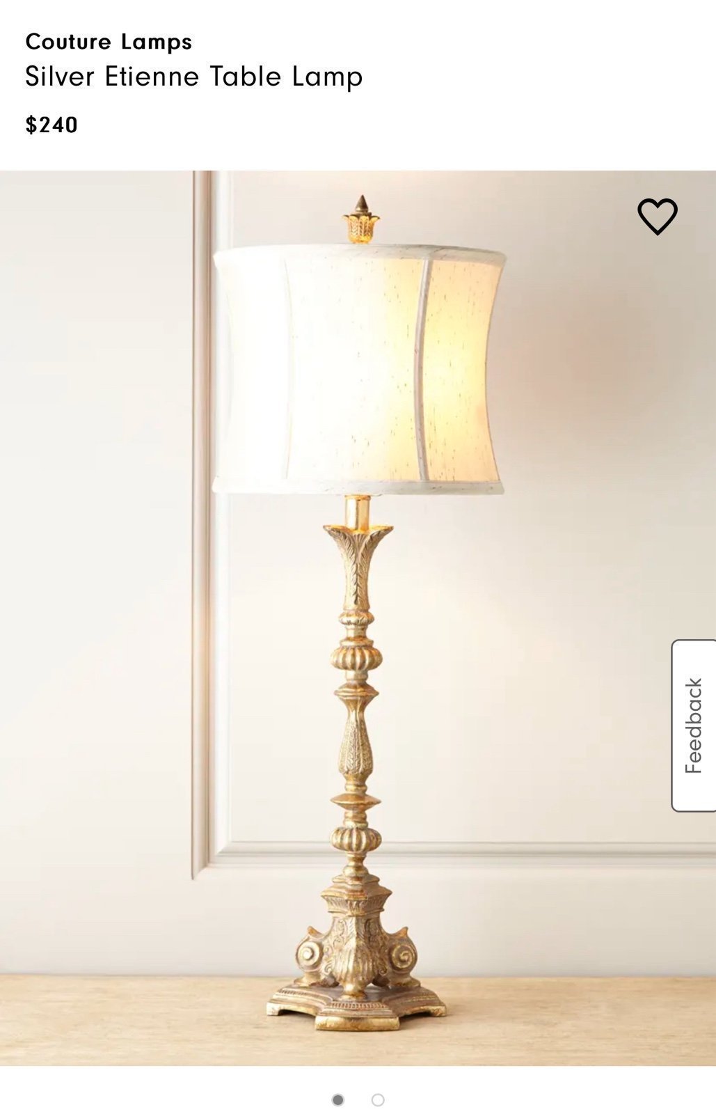 (2) Couture Table Lamps - Etienne (Neiman Marcus) ORIGINALLY 240/Lamp