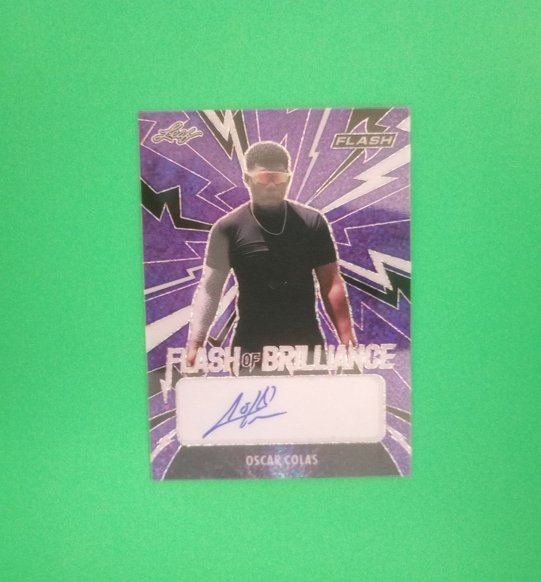 AUTO RC /75 OSCAR COLAS ROOKIE PURPLE PRIZM AUTOGRAPH LEAF FLASH 2021 WHITE SOX