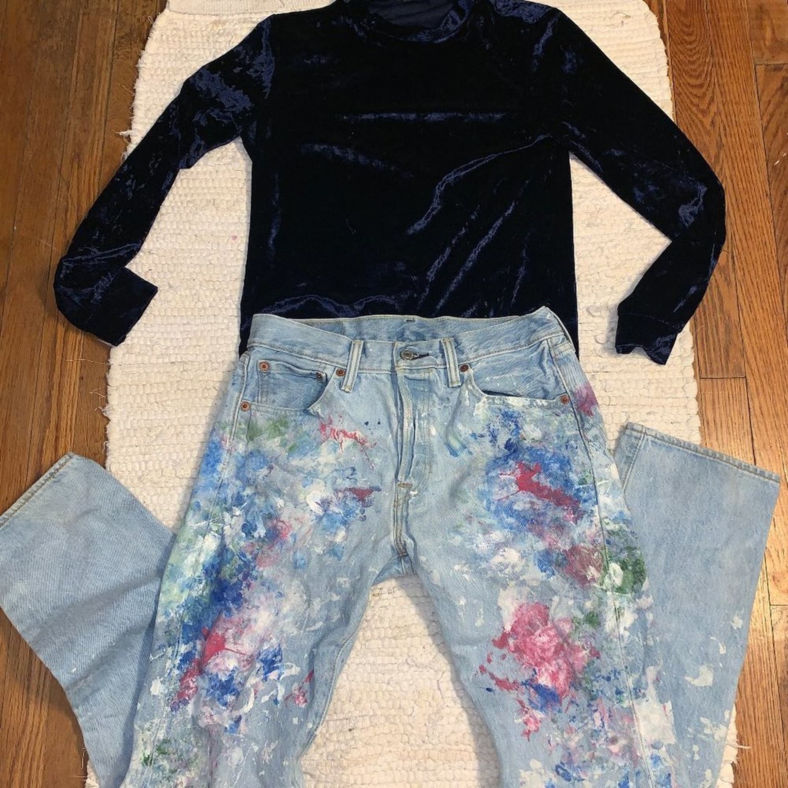 VINTAGE PAINT SPLATTER LEVI'S 501 JEANS