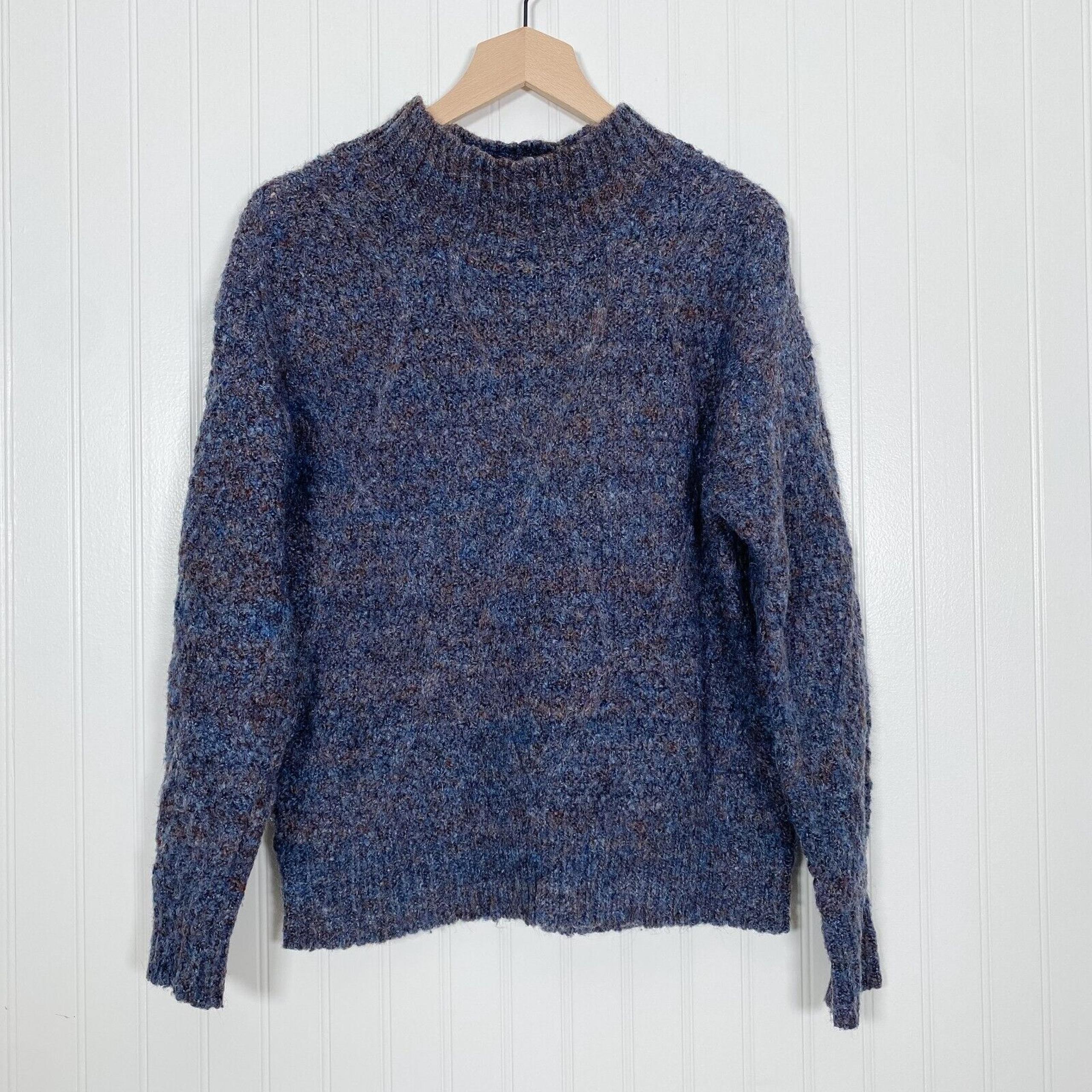 Lulus Womens Chunky Knit Sweater Size Small Wool Blend Mock Neck Long Sleeve