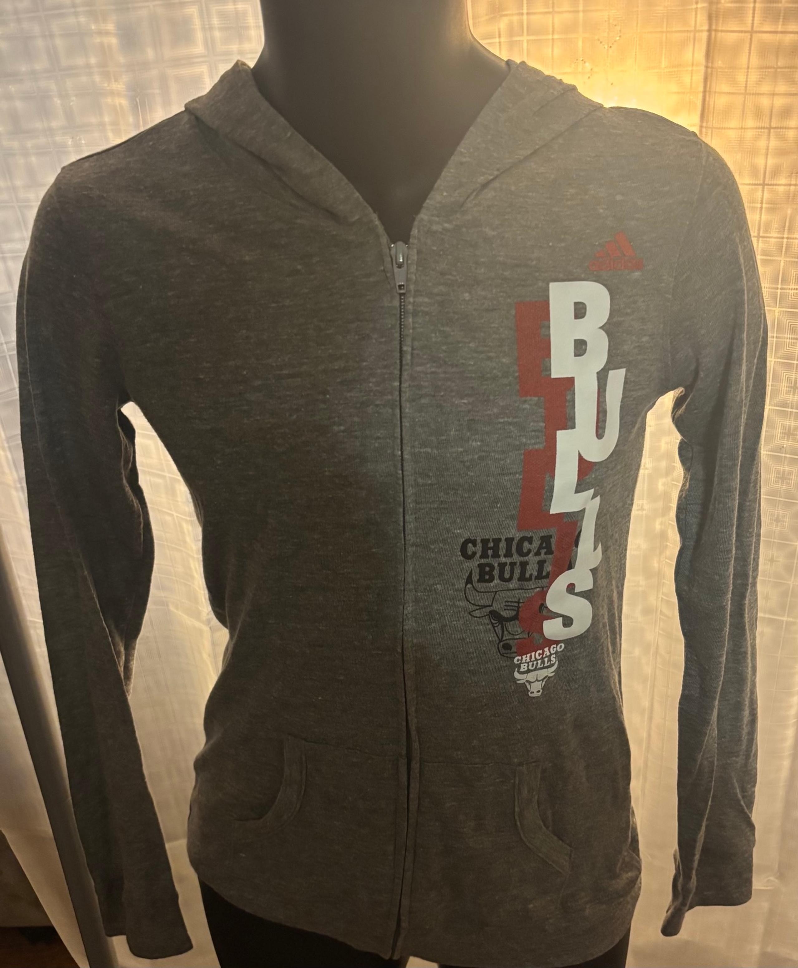 Womens NBA Chicago Bulls Full Zip Hooded Shirt NWT S - Adidas