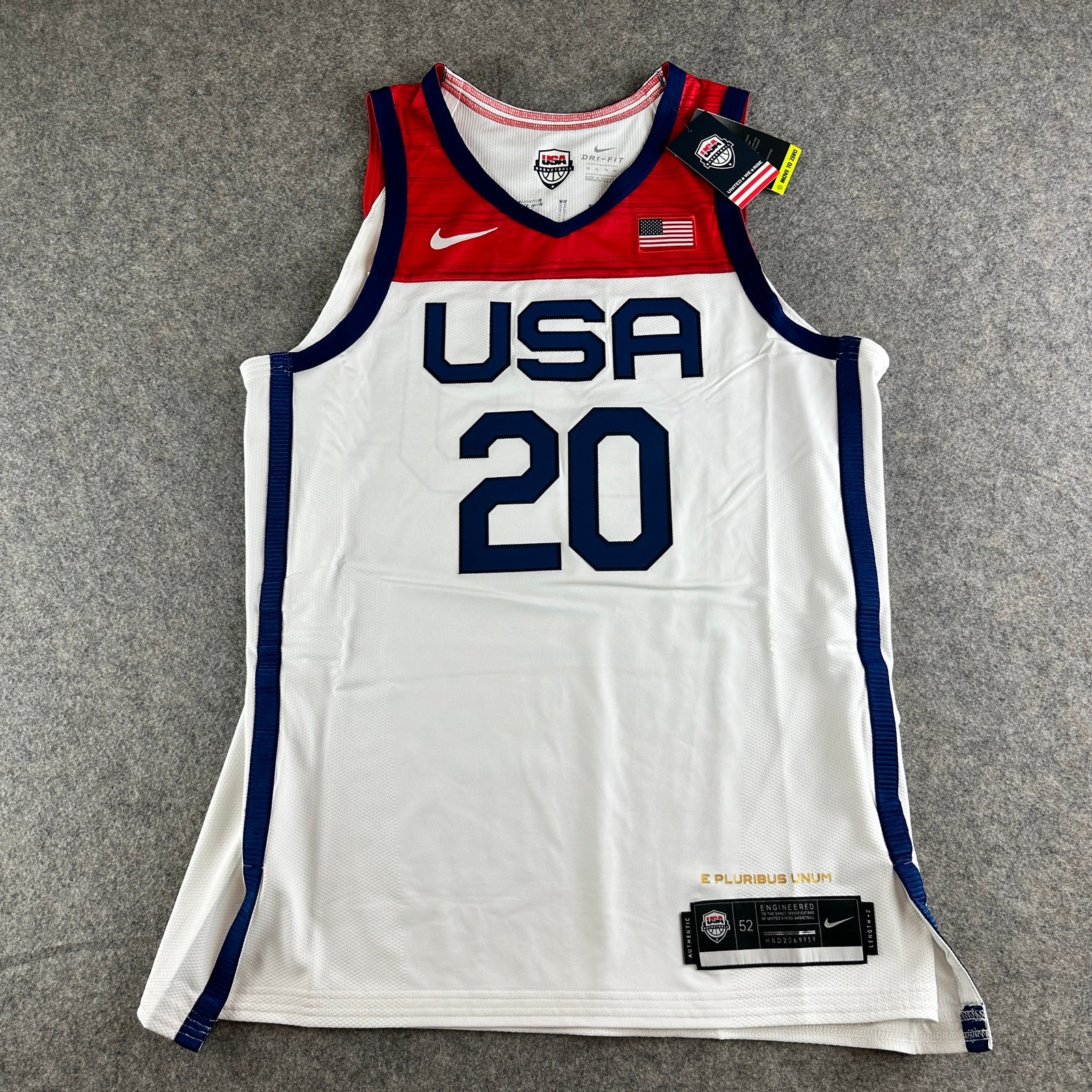 NEW Nike USA Olympics 2020 Basketball Jersey Home Vaporknit ct6516 Men’s 52 XL