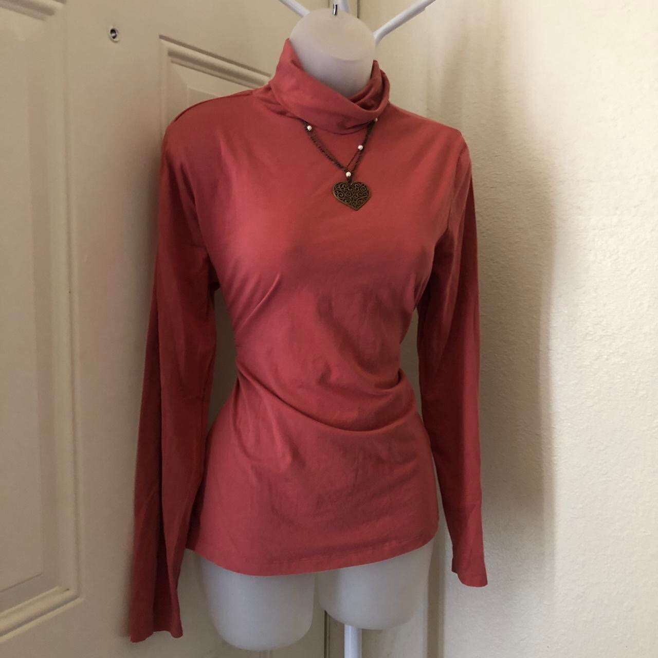 Esmara Orange turtleneck top long sleeve sweater sweatshirt top blouse-size L