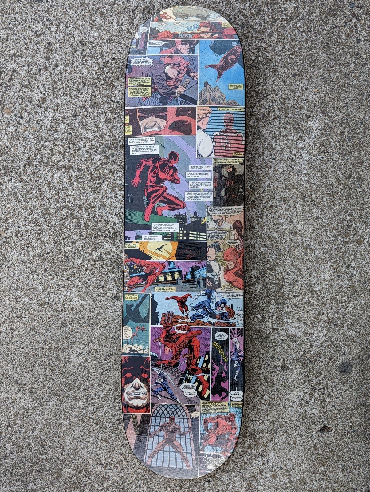 Custom Marvel Daredevil Comic Decoupaged Skateboard Deck