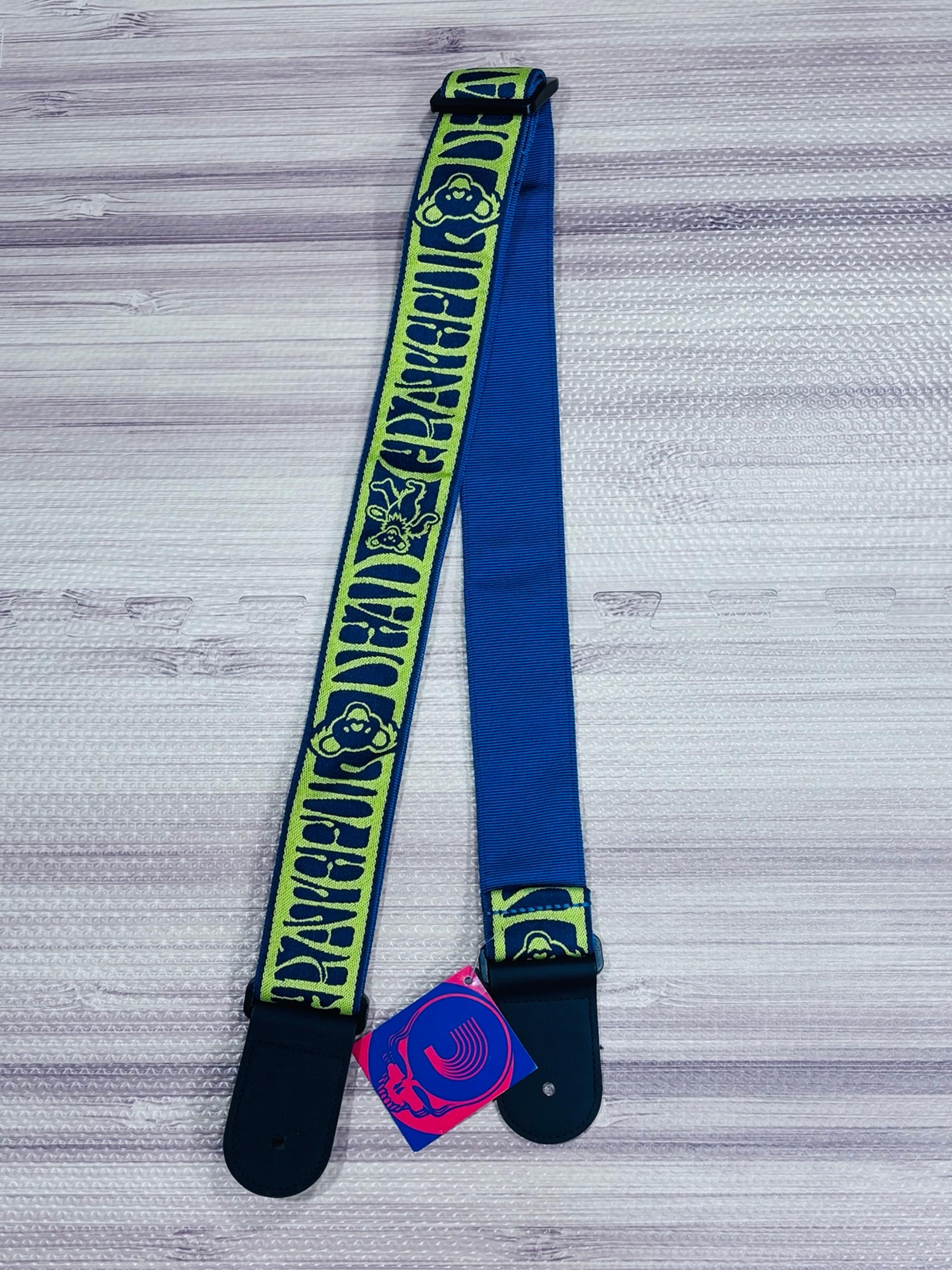 D'addario Guitar Grateful Dead Dancing Bears Navy Blue & Yellow Guitar Strap New
