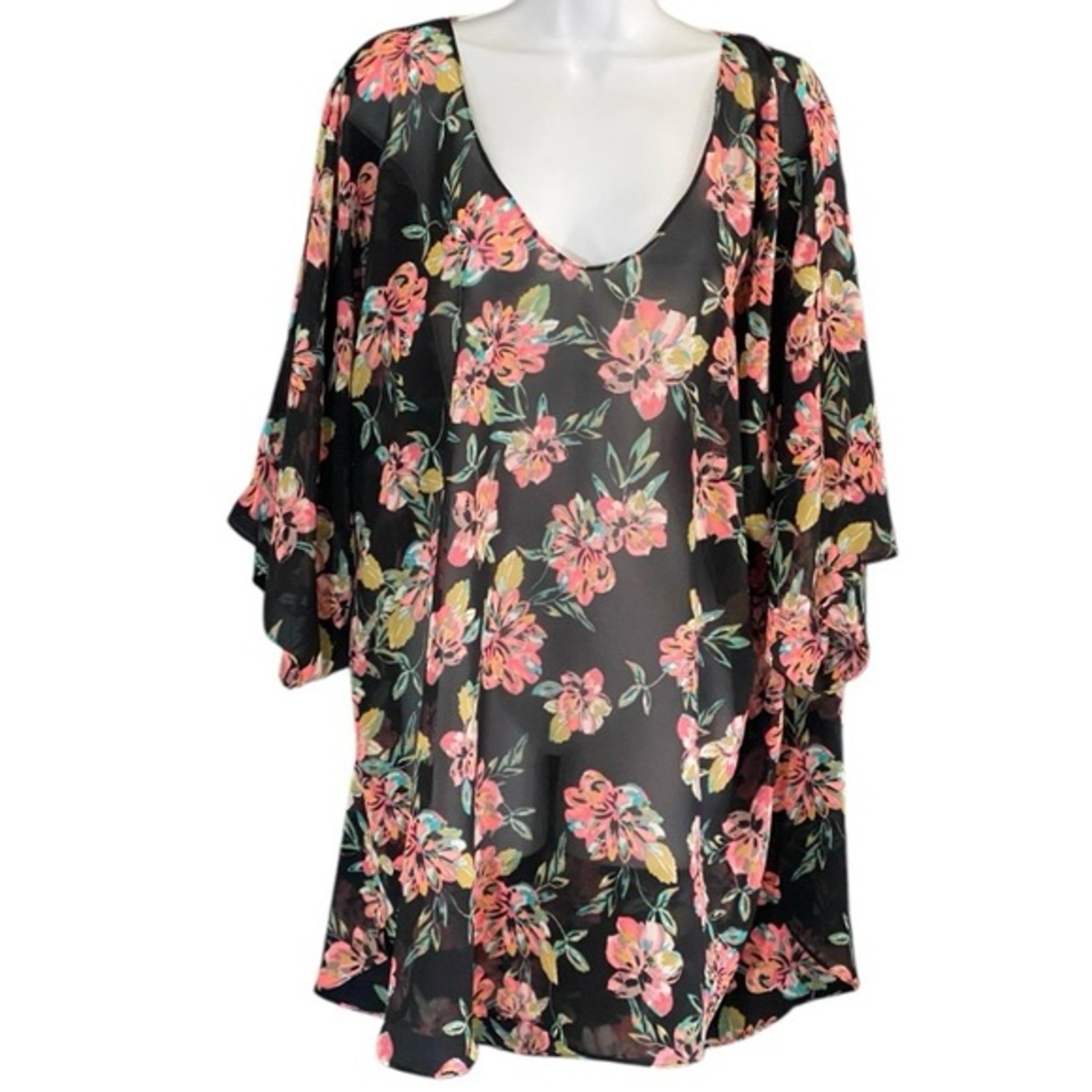 ONEILL Sheer Floral Swimsuit Cover Up M/L Boho Cottagecore Beachy