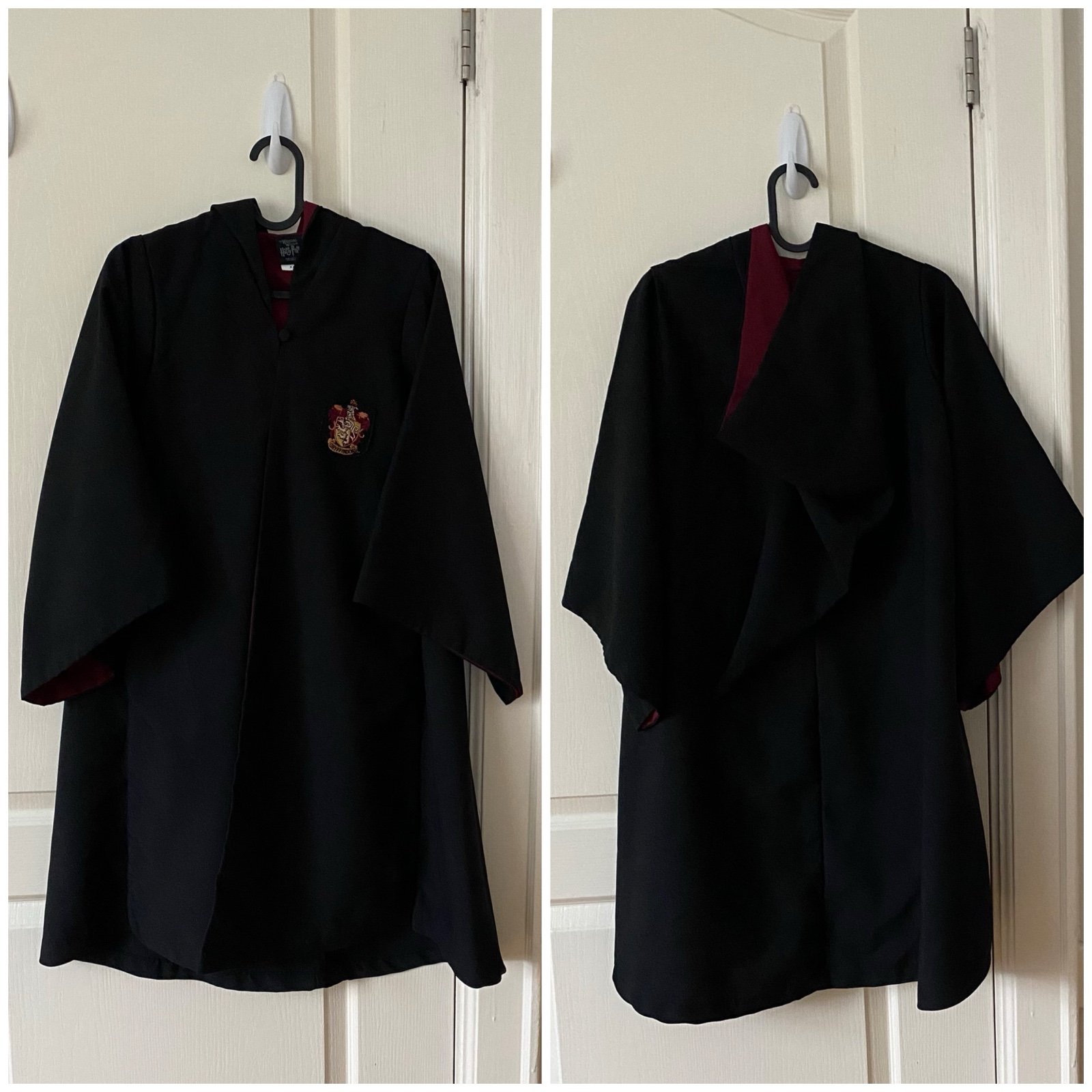 Universal Studio Harry Potter Gryffindor Black Hooded Cloak Robe Costume size S