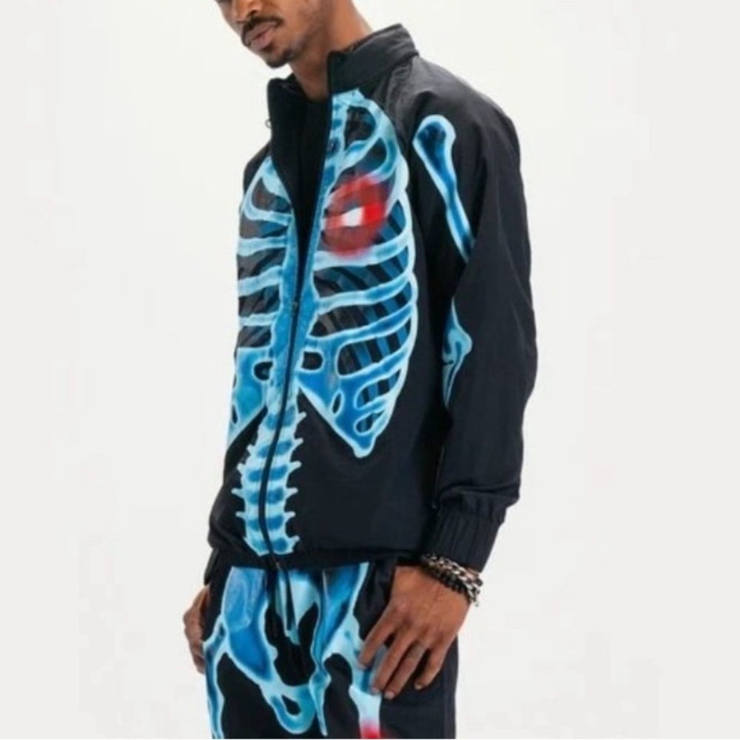 NWT Market Injuries Track Jacket in Black/ Blue Unisex Sz XL