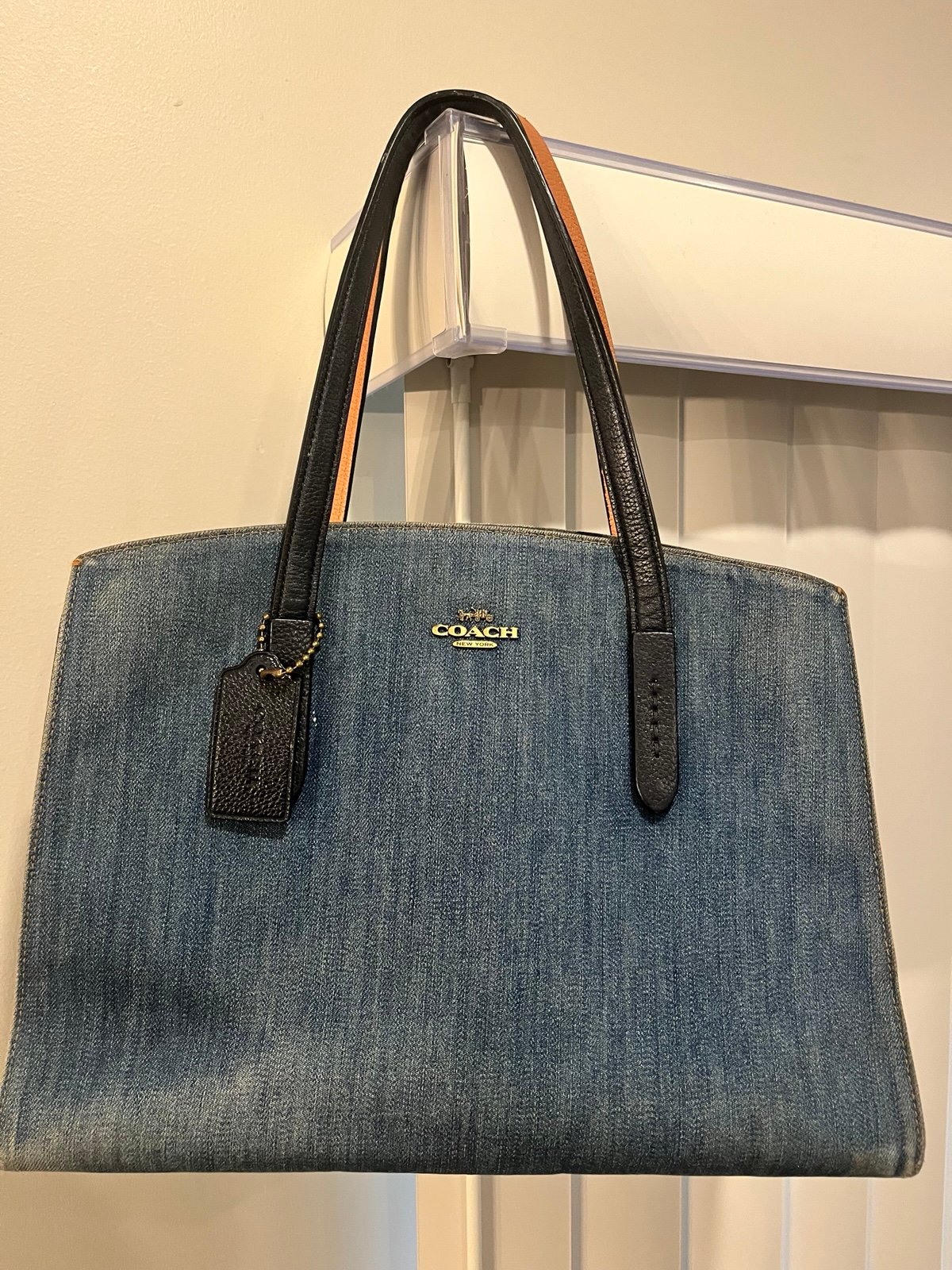 Coach Charlie denim tote