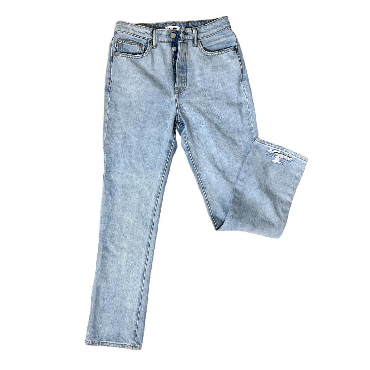 LOVERS AND FRIENDS High Rise Rigid Slim Strait Jean Reece Size 25 Button Fly