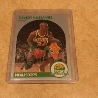 Xavier McDaniel Auto Signed 1990 NBA Hoops