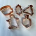 (5) Holiday Themed Heavy Duty Copper Cookie Cutters