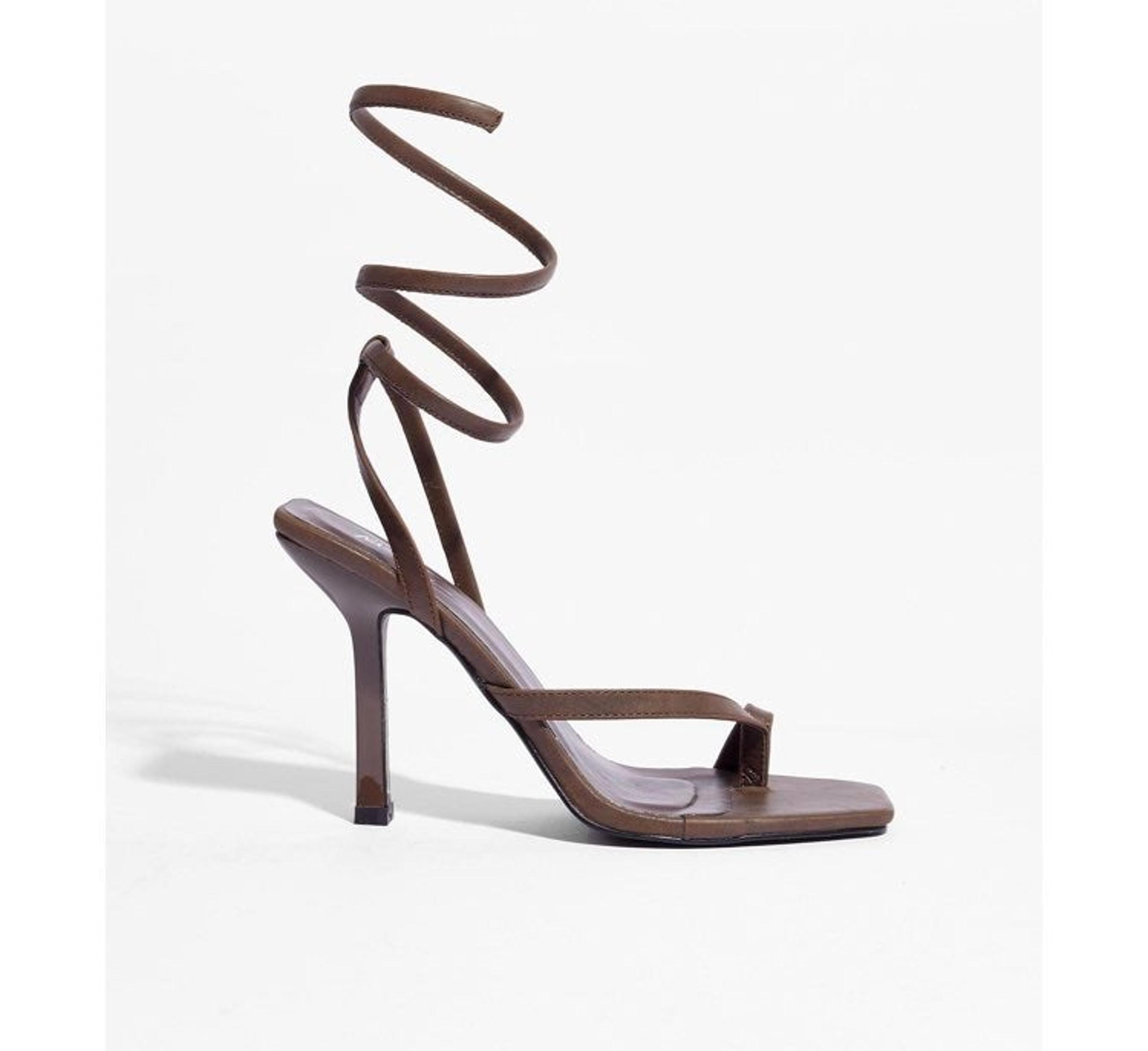 Nasty Gal Square Toe Wrap Stiletto Heels