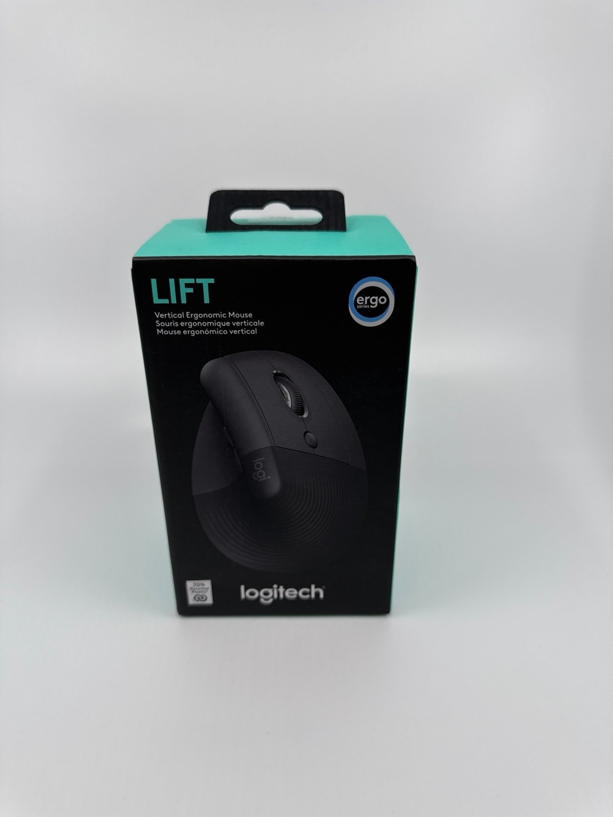Logitech - Lift Vertical Wireless Ergonomic Mouse w 4 Customizable Buttons Black