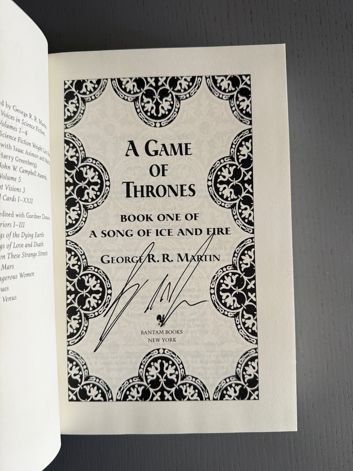 SIGNED A Game of Thrones by George RR Martin