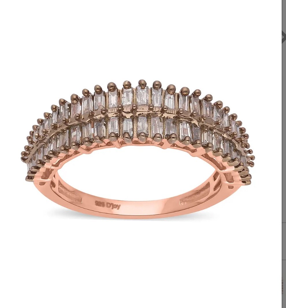 Natural Champagne Diamond Ring in Vermeil Rose Gold Over Sterling Silver 1.00ctw