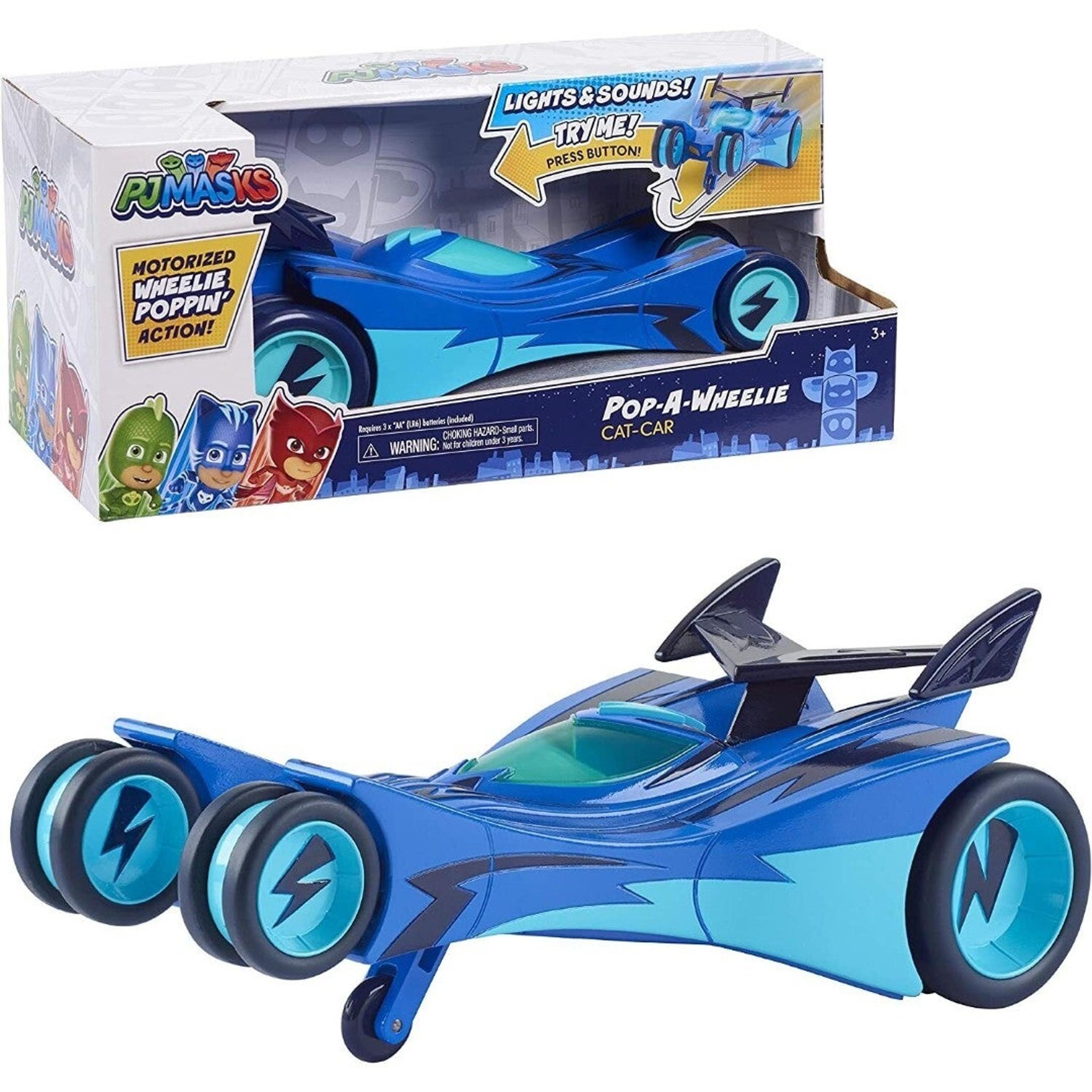 Just Play PJ Masks Pop-A-Wheelie Cat-Car Vehicle with Lights and Sounds