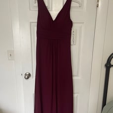 Levkoff Burgundy Bridesmaid Dress