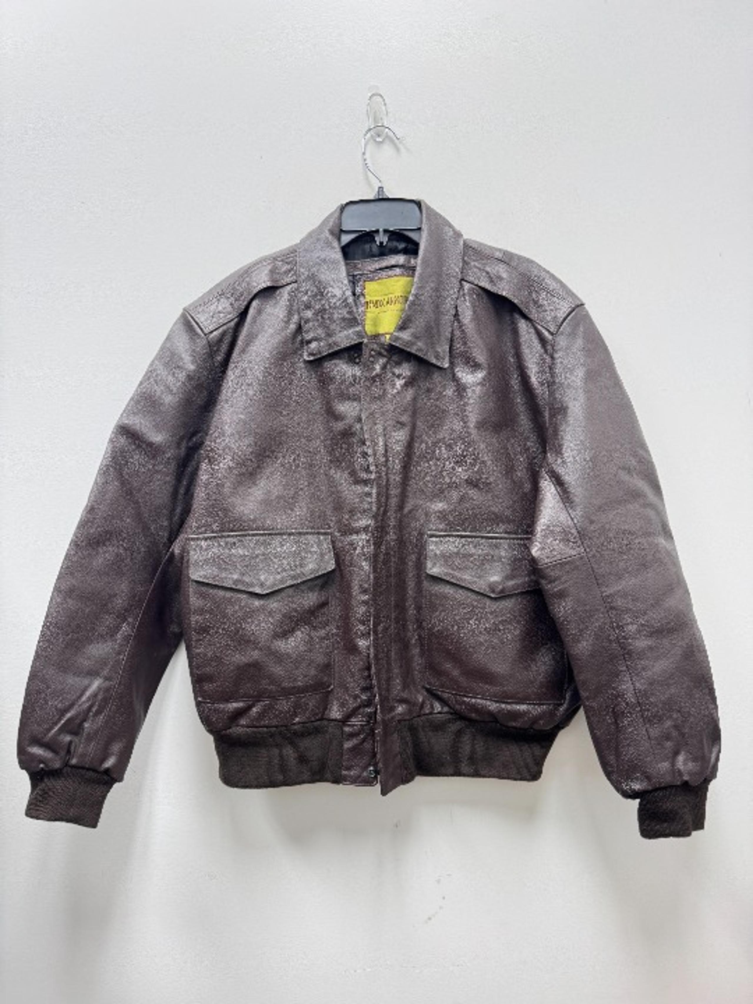 KNOX ARMORY Men Brown Leather Bomber Aviator Alpha Industries Flight Jacket - XL