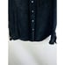Vintage 90s Mens Medium Black Suede Leather Button Front Shirt USA Western