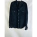 Vintage 90s Mens Medium Black Suede Leather Button Front Shirt USA Western