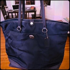 Coach Nylon and Leather Tote in Black
